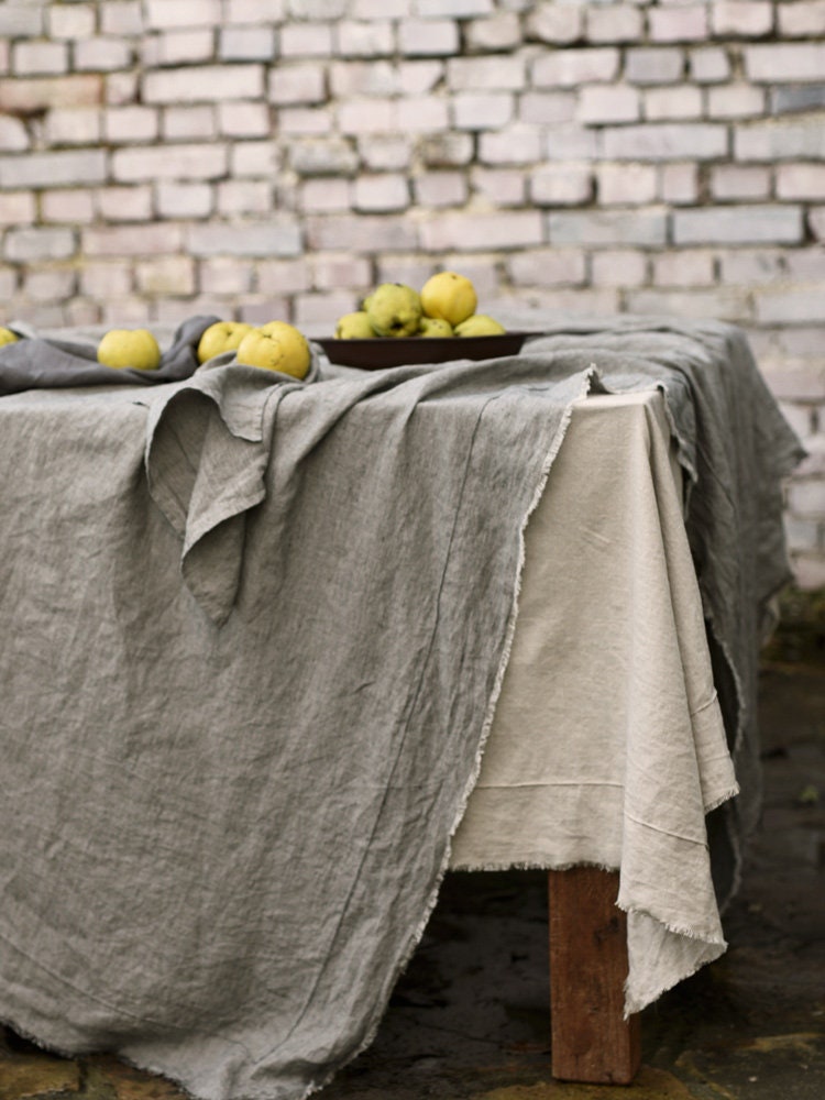 Linen Tea Towel, Handmade, Fringe, Raw Edge, small shop, — Made on