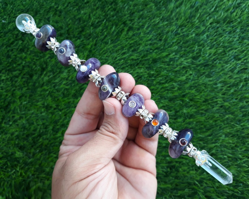 Crystal wand Rose quartz chakra healing stick meditation Etsy