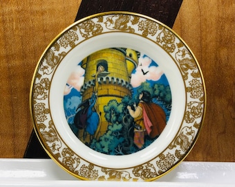 The Best Loved Fairy Tales ~ Rapunzel ~ Franklin Mint ~ Mini Plate ~ Signature Edition Carol Lawson ~ Bone China ~ Vintage