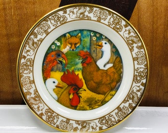 The Best Loved Fairy Tales ~ Henny Penny ~ Franklin Mint ~ Mini Plate ~ Signature Edition Carol Lawson ~ Bone China ~ Vintage