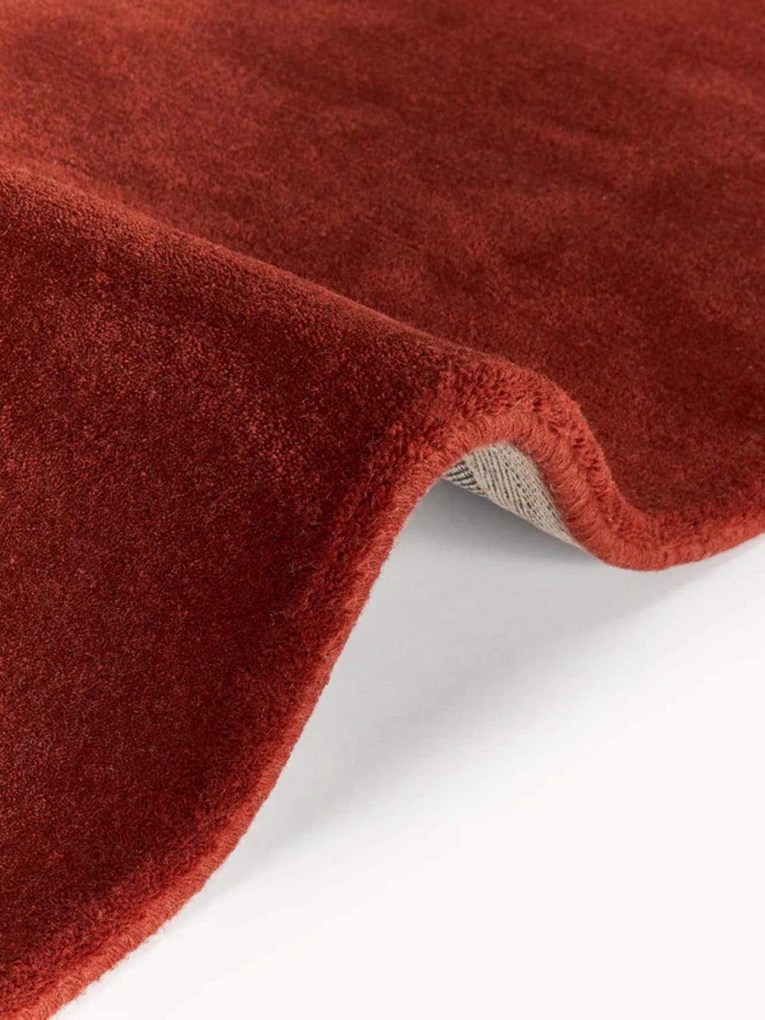 Red Tuft Rug Red Wool Rug Hand Tufted Solid Minimalist Rug Scandinavian Modern Area ...