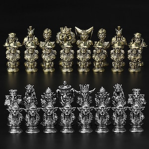 The war between humans and goblins | Chess Pieces | Metal Chess | Borad game pieces | D&D