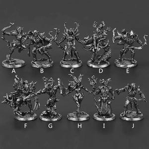 Dark Forest Elf | Board Game Pieces | Miniature Figurine | Metal Sculpture | wargames miniatures | Humanoid Figurine | 10pcs