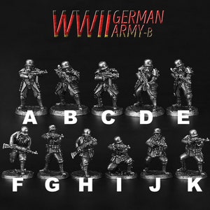 WW II | German Army | Metal Sculpture | Board Game Pieces | Wargames miniatures | Humanoid Figurine | D&D