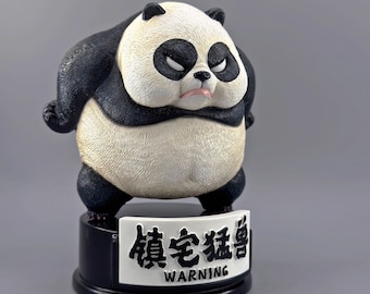 Panda enojado / modelo animal / miniaturas de animales / estatua para decoración del hogar