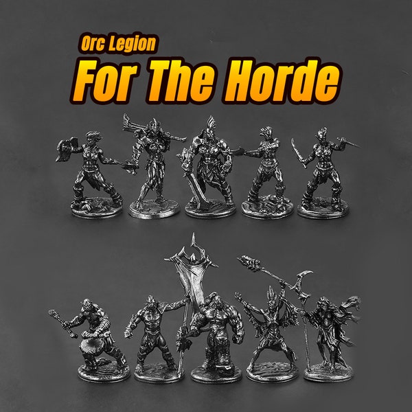 Orc Legion, Lord Of The Ring, Miniature Figurine, Board Game Pieces, 10pcs , Metal Sculpture , Humanoid Figurine, wargames miniatures