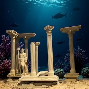Roman Architecture Resin Sculpture – Versatile Tabletop Centerpiece for Games & Aquarium Decor