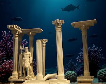 Roman Architecture Resin Sculpture – Versatile Tabletop Centerpiece for Games & Aquarium Decor