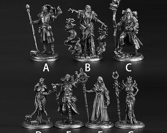 DND Miniaturen | Metall Skulptur | Brettspielfiguren | Kriegsspiele Miniaturen | Humanoide Figur | 12stk