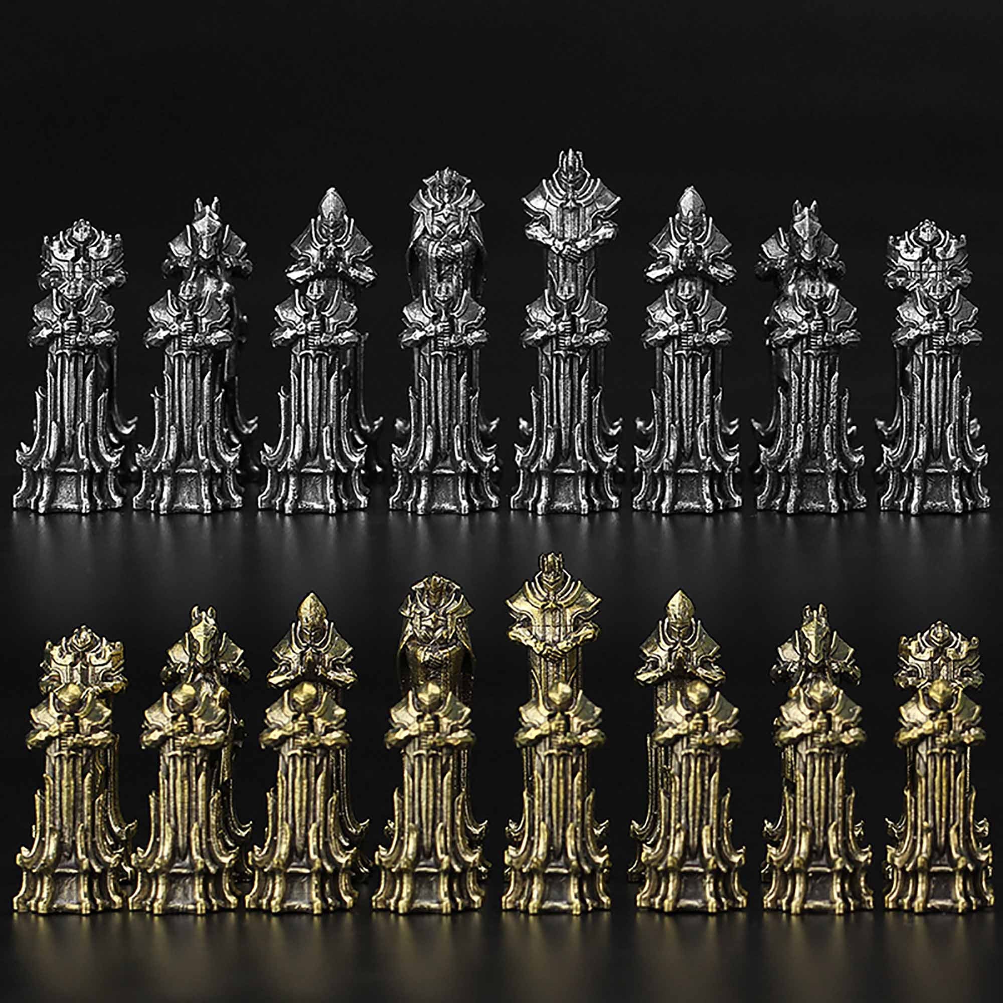 Metal Chess Chess Pieces Metal Sculpture Holiness and Sin Etsy