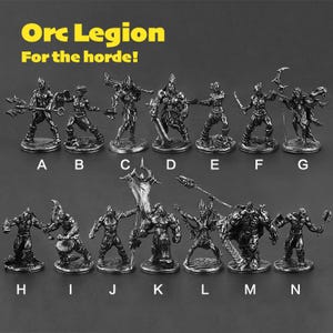 Orc Legion | Lord Of The Ring | Miniature Figurine | Board Game Pieces | 10pcs | Metal Sculpture | Humanoid Figurine | wargames miniatures