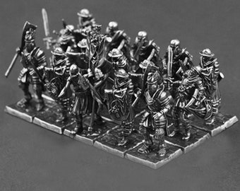 Legión medieval de cuproníquel / Figuras en miniatura, piezas de juego de guerra (15 piezas)