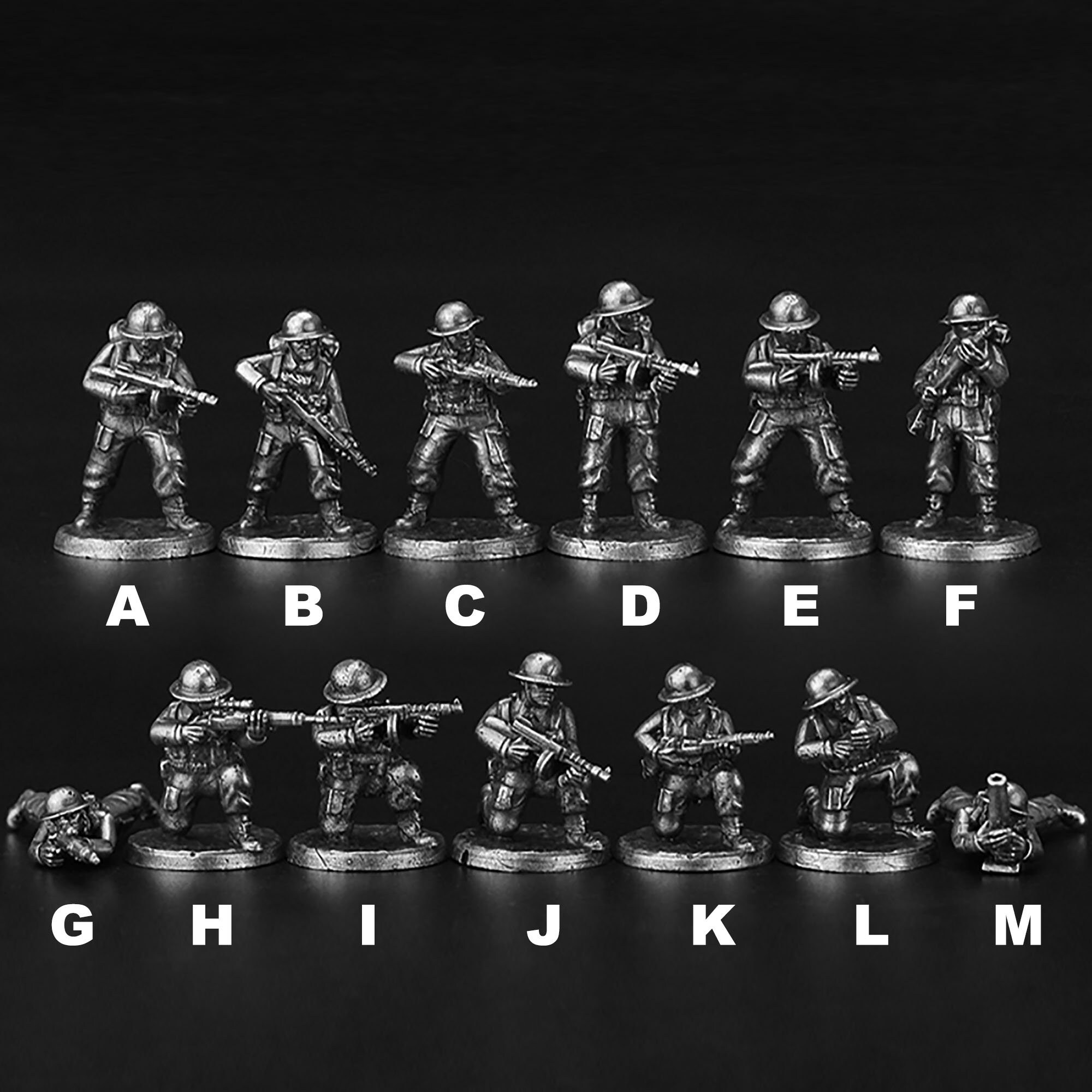 WW II | Britain Army | Metal Sculpture | Board Game Pieces | Wargames miniatures | Humanoid Figurine
