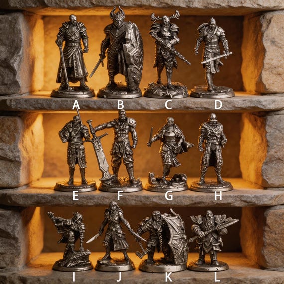 DND Miniatures | Metal Sculpture | Board Game Pieces | Wargames miniatures | Humanoid Figurine Active | 12pcs