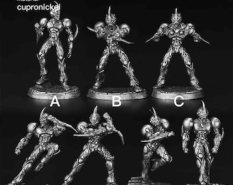 Guyver Cupronickel Miniature Figurine | D&D Wargame Metal Sculpture, 7pcs