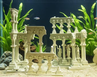 DIY Roman Ruins Resin Model – Weathered Aquarium & Desktop Decor (280mm Wide)