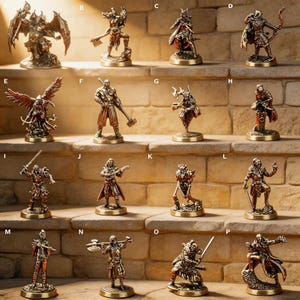 Cupronickel DND Miniatures Set: Night of Eternal Ashes, Metal Wargame Figurines