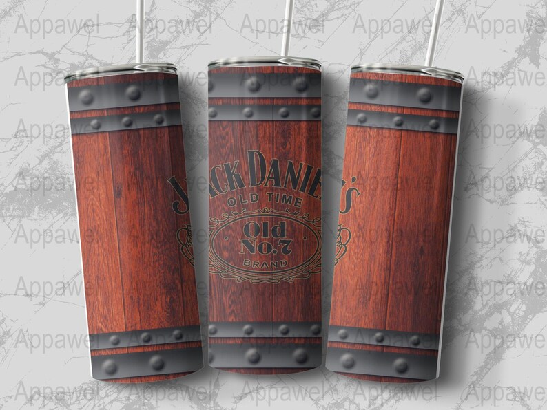 Rustic Wood Barrel Tumbler Design, Vintage Whiskey Inspired Tumbler