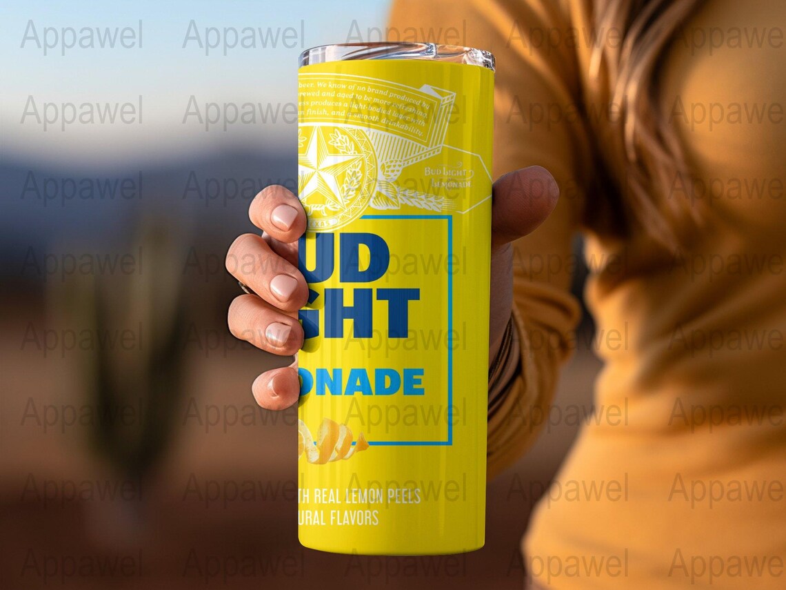 Yellow Bud Light Lemonade Tumbler Wrap Design, Lemon Drink Theme