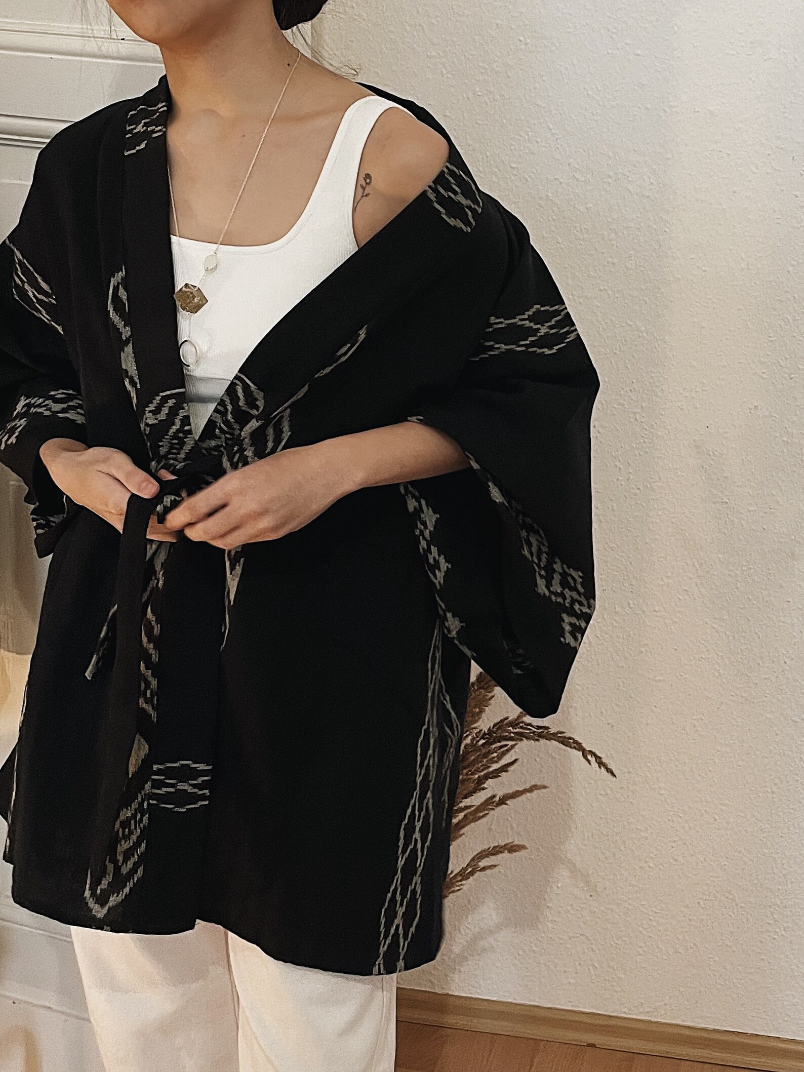 Kimono Cotton Outer Traditional Stripe Pattern Indonesian Etsy