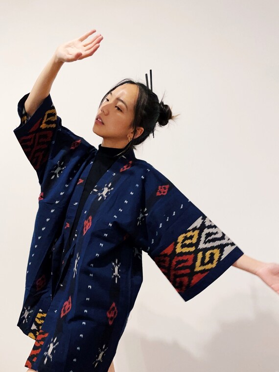 Kimono Cotton Outer Indonesian Fisher Net Tenun Ikat Batik Oriental Style// by CANDI Berlin