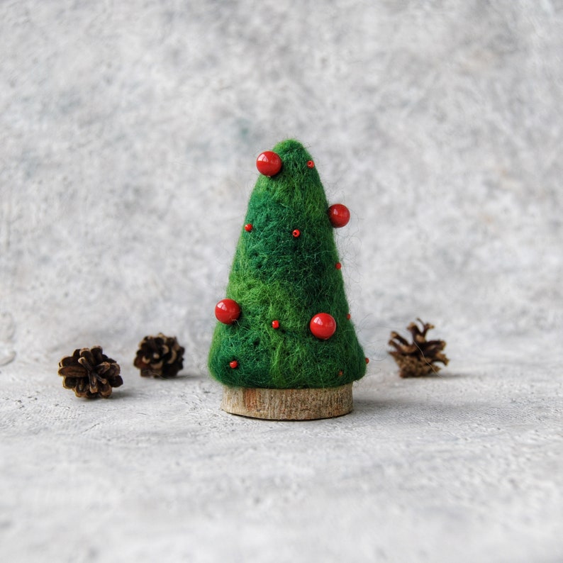 Needle felted christmas tree ornaments/Felt trees Etsy