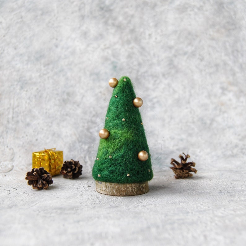 Needle felted christmas tree ornaments/Felt trees Etsy