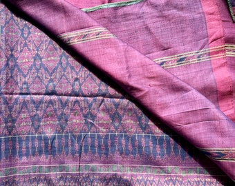 Authentieke zijde -- Antieke Thaise ikat pure zijden sarong wrap - handgeweven 300x90 cm