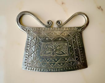 Antique Hmong Hill Tribe Silver Spirit Lock, 19th Century Handcrafted