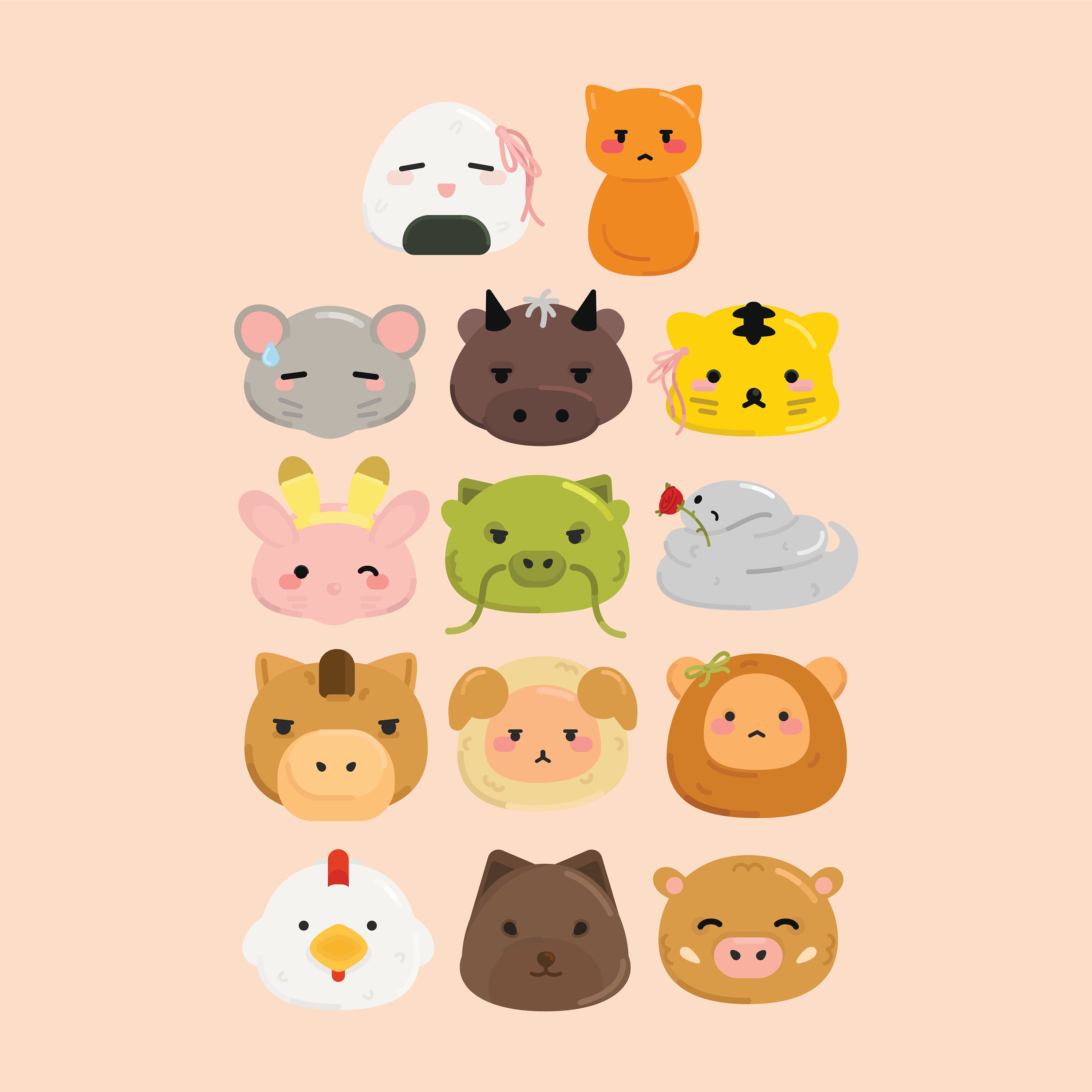 Fruits Basket Stickers Tohru's Zodiac Figurines Set of Etsy