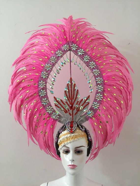 Showgirl Dance HeaddressFeather Headdress Feather Headpiece | Etsy
