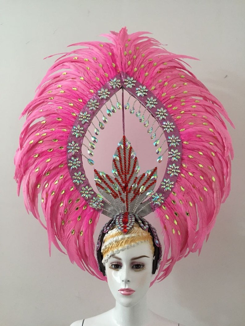 Showgirl Dance HeaddressFeather Headdress Feather Headpiece Etsy