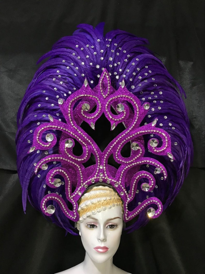 Feather Headdress Feather Headpiece Samba Headdresscosplay Etsy