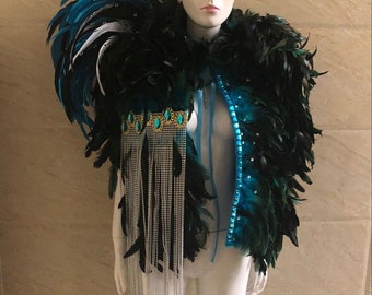 Showgirl Dance Costume Set Feather Backpack Mardi Gras - Etsy