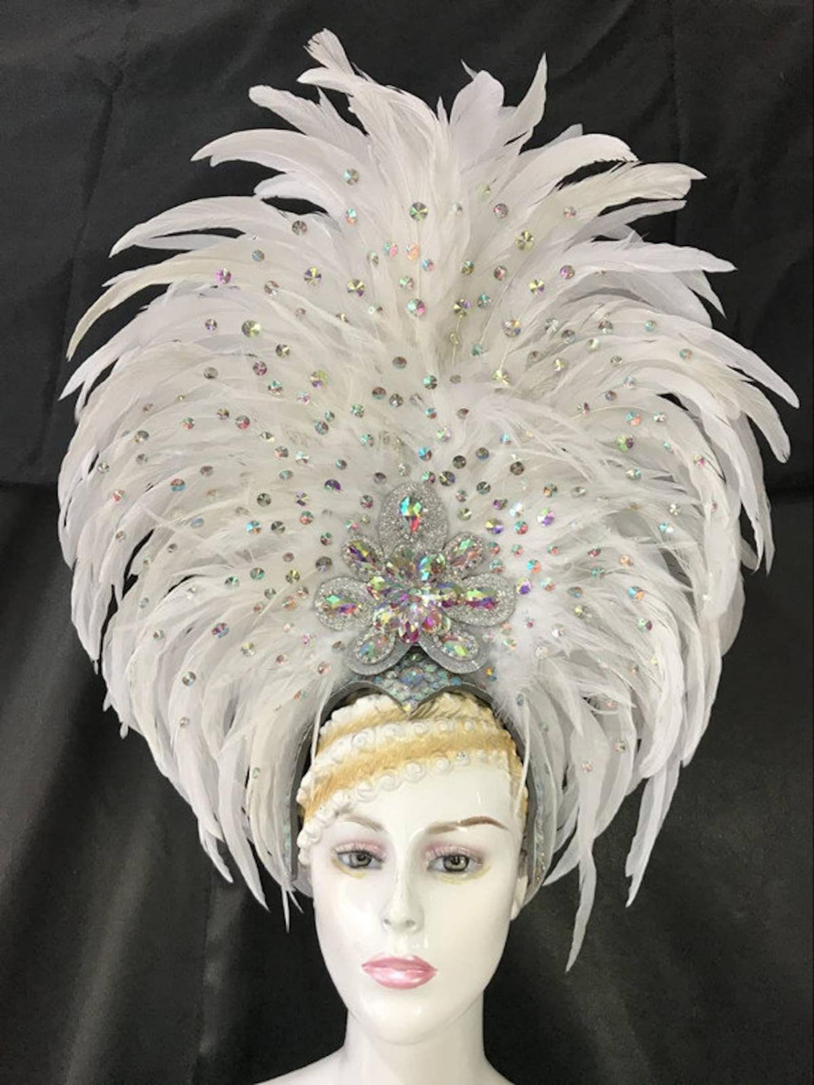 Tocado pluma tocado de plumas Carnaval traje de baile de Etsy México