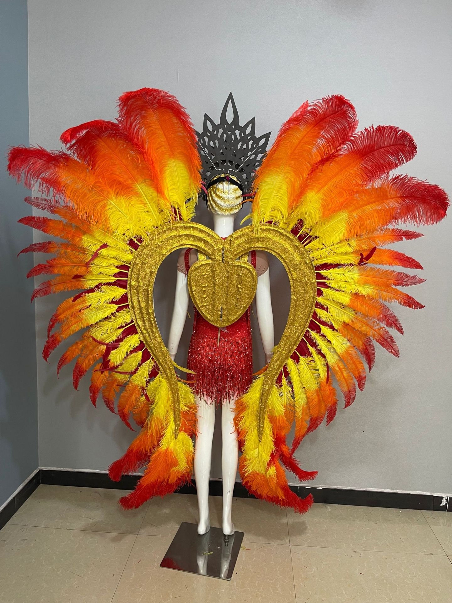 Feather Festival Wings Feather Shoulderpiece Feather Etsy