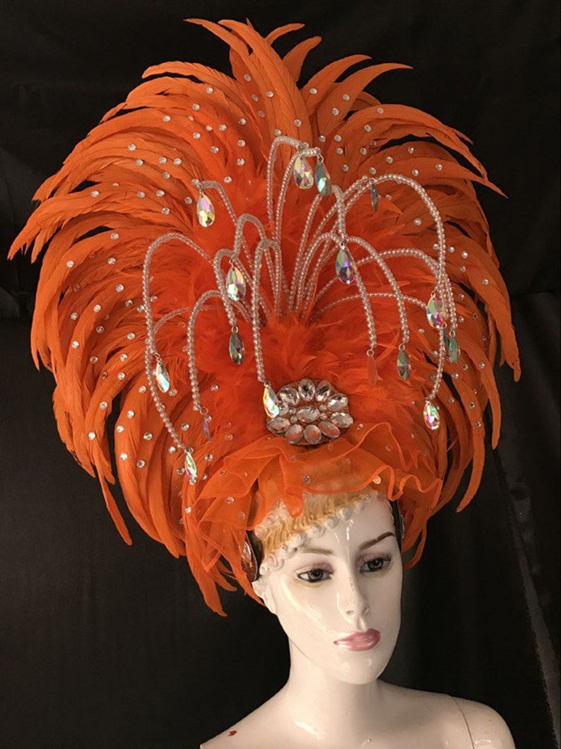 Feather Headdress Feather Headpiece Samba Headdresscosplay Etsy