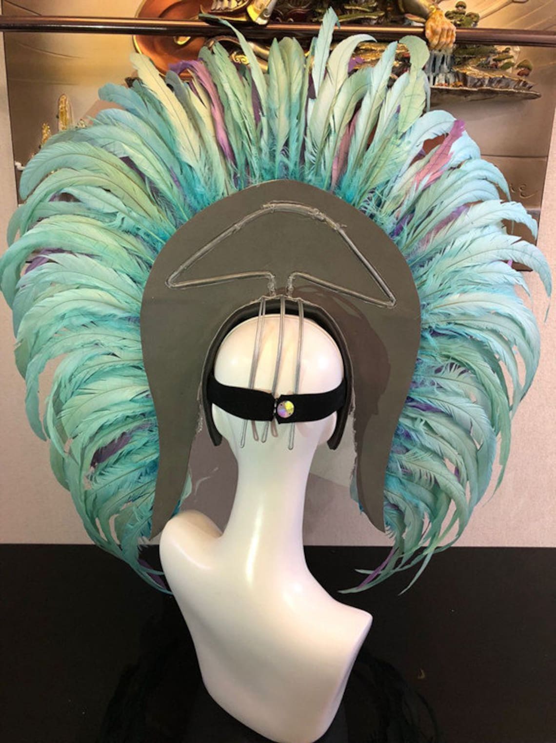 Feather Headpiece Feather Headdress Carnival Etsy