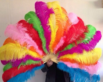 Feather Fan Dance Costume Set