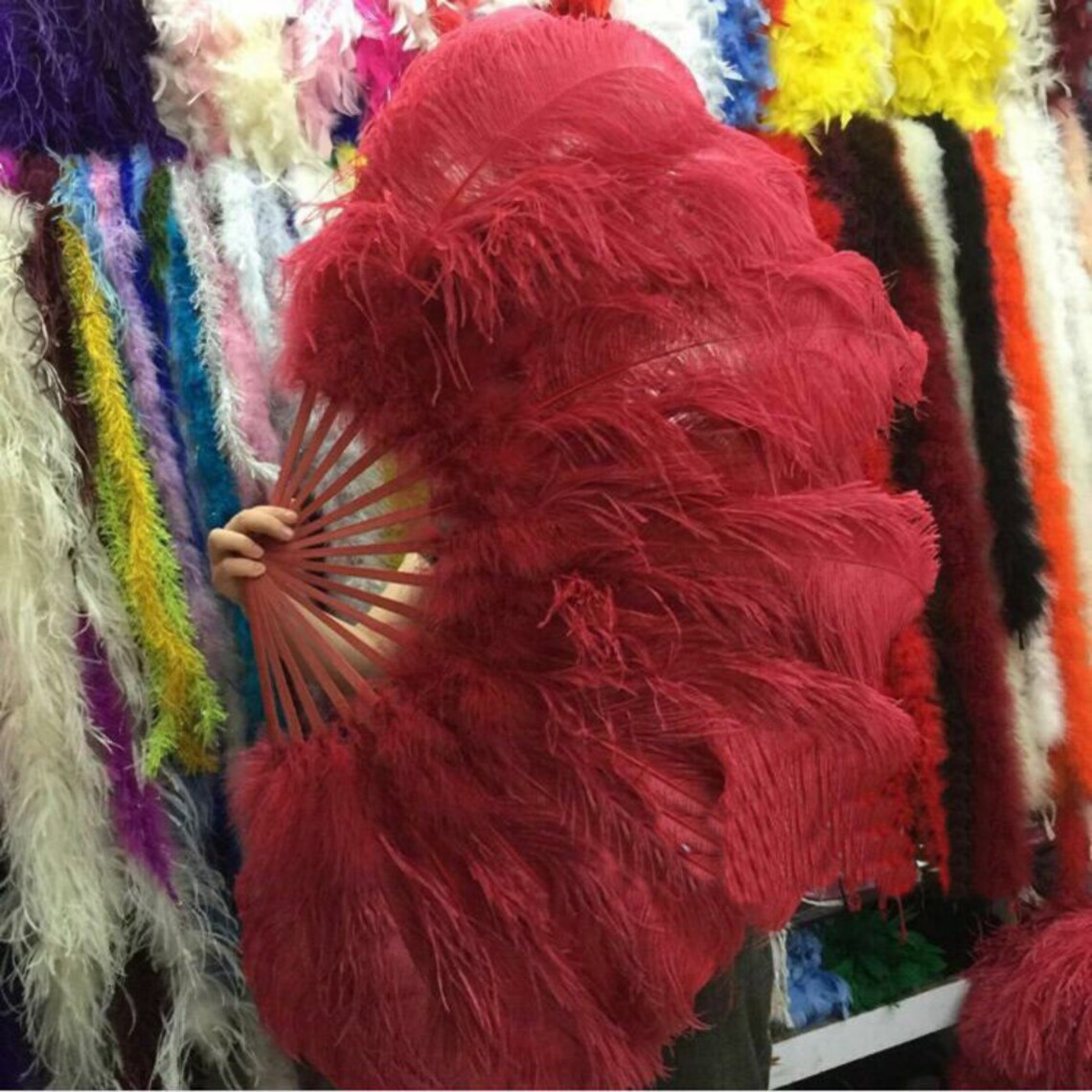 Feather Fan Dance Costume Set Etsy