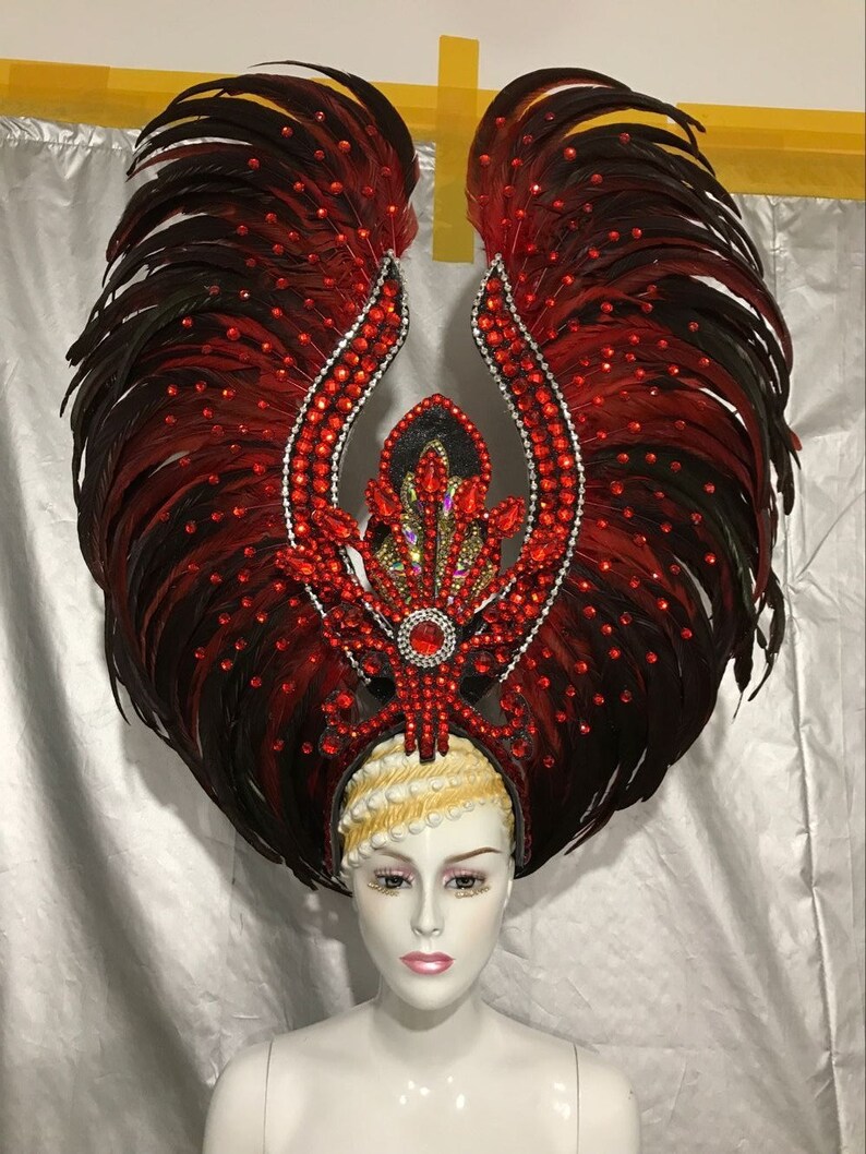 Feather Headdress Feather Headpiece Samba Headdresscosplay Etsy