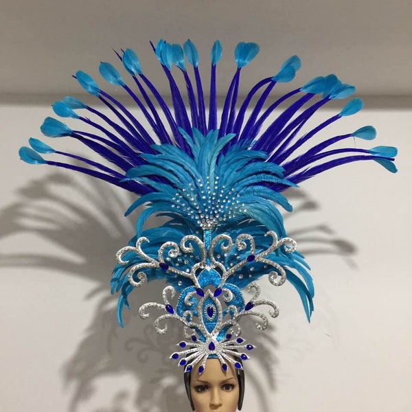 Feather Headdress, Feather Headpiece, Samba Headdress,Cosplay, Dance Costume Set,Showgirl Dance Headdress, Mardi Gras