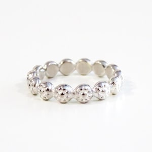 Silver Floral Ring, Silver Band, Thick Silver Band, Silver Ring, Sterling Silver Ring, Stack Ring, Simple Silver Ring, Silver Wedding Band