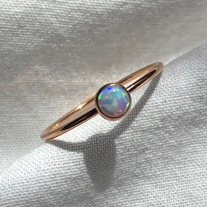 White Opal Ring, Opal Ring, 14k Gold Filled Opal Ring, Fire Opal Ring, Silver Opal Ring, Multicolor Fire Opal, October Birthstone, Opal