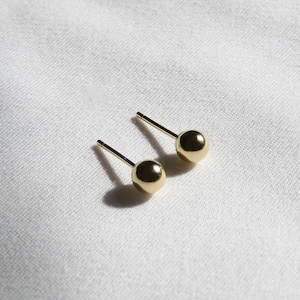 14k Solid Gold Earrings, Gold Ball Earrings, 4mm Ball Earrings, 14k Gold Ball Studs, Solid Gold Earrings, Simple Gold Earrings, Studs