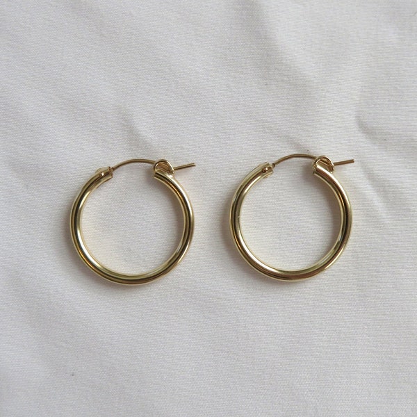 Chunky Gold Hoop Earrings, 14k Gold Filled Chunky Gold Hoops, Chunky Hoop Earrings, Thick Hoop Earrings, Chunky Gold Earrings, Gold Hoops