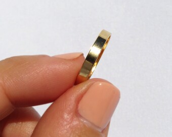 14K Gold Ring Plain Jane Gold Ring Simple 14K Yellow Gold Ring 14 Karat Gold Plain Square Band
