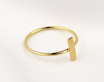 Bar Ring, Vertical Bar Ring, Simple Gold Ring, 14k Gold Filled Ring, Minimalist Ring, Stacking Ring, Stackable Ring, Vertical Bar