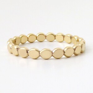 Bague en or rempli, bague en or, bague en or épais, alliance, bague en or superposé, alliance en or, bague à superposer, bague en or, anneau de perles, 14 carats, 2,6 mm