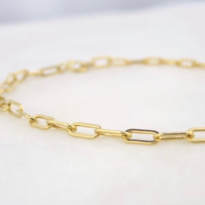 Gold Rectangle Bracelet, Gold Bracelet, Paper Clip Bracelet, Paper Clip Chain, Gold Filled Bracelet, Gold Layering Bracelet, Gold Chain